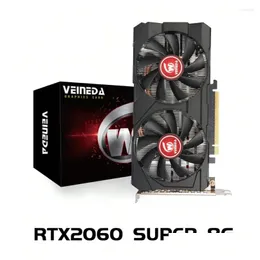 Cartões gráficos Veineda RTX2060SUPER 8GB CARD GDDR6 256BIT PCI Express 3.0x16 1470MHz 2176UNITS PC Gaming 8G Drop Drop Delivery Comput Ottze