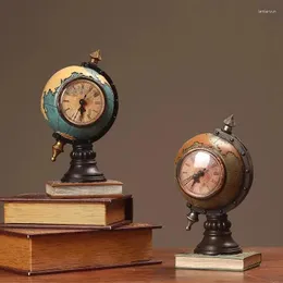 Zegary stołowe 1PC Desktop Ornament Vintage Clock Globe Dekoracja Tabletop Piggy Bank do sypialni