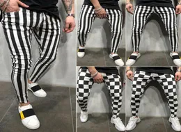 2019 MEN039S PENTY PENTY SŁOM MODA SŁOMAMY Wygodne w paski Black White Casual Pants Plus Size S2XL7351094