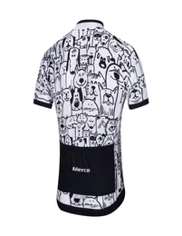 Quick Dry Men White Cartoon Cat Dog Cycling Jersey Spring AntiPilling EcoFriendly Bike Clothing Road Team Bicycle Wear Shirts9993604