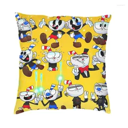 Pillow Video Game Cuphead Case 40x40cm Sofá Cartoon Nórdico Capa Nórdica Passagem macia