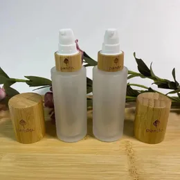 Bottiglie di stoccaggio all'ingrosso vuoto 30 50 ml Spalla piatta gamba in vetro bottiglia estetica per la cura della pelle Essence Packaging Essence Essence