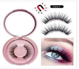Eyeliner Eyelashes Magnetic Set Natural grossa artesanal sem cola Evite alergias com cílios falsos magnéticos com cílios Aplicador3830575