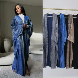 Roupas étnicas abaya para mulheres muçulmanas mangas de borboleta Kimono kaftan Farasha Islâmica Dubai Turk Party Ramdan Eid (sem lenço)