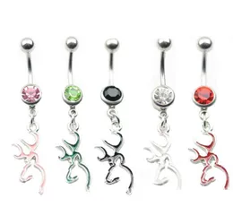 D0067 5 kolorów pierścionki pierścienia guzika JFJ0205 10PCS Modna moda urok CZ Stone Belly Belly Dangle Dangle Biżuter