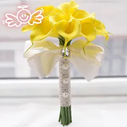 Düğün Çiçekleri Moda Buket Ebedi Melek D389 18 Yuvarlak Calla Lily Gelin