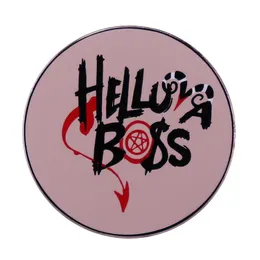 Helluva Boss Emblem Pin Pink Button Brooch S002