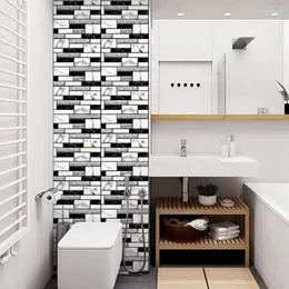 Tapety 10 szt./Zestaw 3D PVC Biała czarna cegły zbóż naklejki na ścianę papierowy Marmurowy kamień tapety rustykalne efekt samoprzylepny dekoracja domu