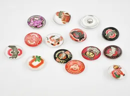 OHIO State Snap Buttons da 18 mm Round Glass College Sports Team Snap Charms Accessori a scatto di alta qualità per la collana Bracciale Earri7134532