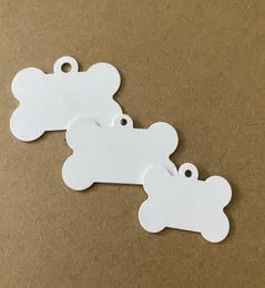 Dog Tagid Card 50pcs Whole DIY Metal Aluminium Sublimation Tag Pet name Pendant両方の白いプレート9031634