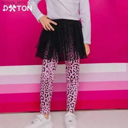 Шорты Dxton Girls Leopard Leggings Детские колготки принцессы детские и осенние ультра-тонкие колготки 3-10-летние детские детские одежды 2405L2405