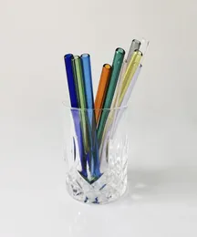 10x150mm Återanvändbart Eco Glass Drinking Straws Clear Colved Straight Milk Cocktail Juice Straw3110335