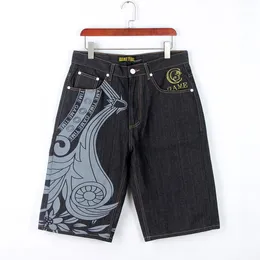 Rippade denim shorts mäns ins sju poäng medelstora byxor trend halvklipp 5 poäng kort sommar tunn hip hop rock casual byxor knä längd plus storlek 30-46