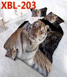 Bettwäsche Sets 3D Leopardendruck Tiger Blumen Queen Size 4pcs Bettwäsche Kissenbezüge Bettlaken Bettdecke Set2631439