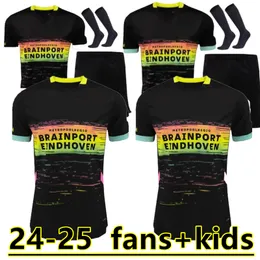 24 25 Eindhoven Away Soccer Jerseys 2024 Hazard Fabio Sia PSVS Men It Football Shirts Kids Set Top Adult Kits Lang 7 Dest 8 De Jong 9 Tillman 10 Bakayoko 11 Pepi 14 888888