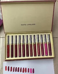 2021 Makyaj Dudak Parlatıcısı 12 COLORSET Maquillage Marka Makyaj Mat Lipgloss Set5749476