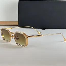 Lyxvarumärkesdesigner Sunglsses Men John Dalia Samuel Top Quality Women Square Hexagon Metal Eyewear Retro Vintage Gold Frame Summer New Model glasögon med låda