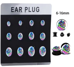 Mix 6 Storlekar 5 kort Internt tråd EAR EAR EXPANDER PLUCS KIT SCREW MEST TUNNEL MAGE EARRING STRECKERING BODY PIERCING6148541