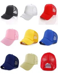 ВСЕГО 10pcslot Plain Trucker Mesh Hat Snapback Blank Baseball Cap Регулируемая размер весна лето пляж на улице улица CH3569647