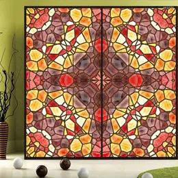 Window Stickers Custom Size Stained Glass Film Colorful Mosaic Patten Static Cling No Gule Home Decorative Foil 40x60cm