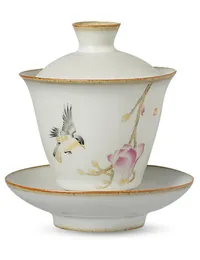 Pastoral Ceramic Gaiwan Bird Tureen Kung Fu Tee Set handgefertigtes Malerei Big Bowl Drink Ware Tea Bowl7746484