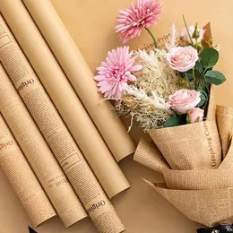 Wrap regalo 5 fogli di foglio vintage Spaper Kraft Floral Wapping Paper per regali Crafts che muovono forniture per bouquet matrimoni per tutte le occasioni