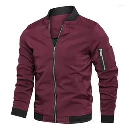 Męskie kurtki 2024 Autumn Winter Mens Casual Jacket Fashion Zip Up Slim Fit Caots Męski trend bombowy bombowiec marka marka