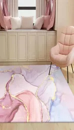 モダンなリビングルームのカーペットアブストラックファンタジーピンク水彩ラグベッドルームホールハウス飾るノンスリップマットノルディックドアマット4196538