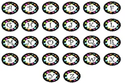 4 стиля смешанного стекла начальный AZ Alphabet 26 букв защелкивает 18 мм защелки