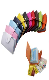 24 Färgglada ID -kreditkortshållare Arrangör Pocket Card Slots 2Sided Plastic Card Holder Women Purs Män plånbok YD04844358970