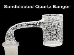 Sandblasted Quartz Banger 14mm Fully Weld 25mm Dab Nails with Beveled Edge 90 Male Joint Patterns Bucket Banger for Oil Rig Glass 1213353