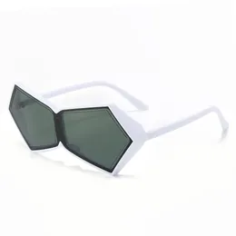 2024 Sunglasses Women Men Rhombus White Black Sun glasses Irregular Vintage Oversized Frame Goggle Uv400 Ladies Oculos Gafas De Sol