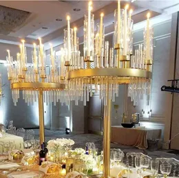 9 Cabeças Decoração de casamento Metal Candlestick Candelabra Titular Partido de noivado Tabela central Pieces Flower Vases Pillar Colum7342615