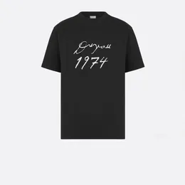 DUYOU MENS FLOCKED El Yazısı Markalı Rahat Uygun T-Shirt Marka Giyim Kadınlar Yaz Tişörtlü Baskı Logosu Yalnız Pamuk Jersey Yüksek Kalite Üstleri Tee 7204