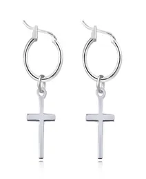 1pair Ethnische silberne Farbe Pandent Hoop Ohrringe für Frauen endlosen Kreis Ohrring Hoops Geometrisch einfacher Schmuck E1244290752