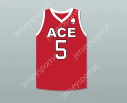 CUSTOM NAY Mens Youth/Kids SWAGGY P. 5 ACE FAMILY CHARITY RED BASKETBALL JERSEY TOP Stitched S-6XL