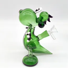 7 tum hård bong premium härlig dino baby multi färg grön dab rigg blandad färg neo fab hookah vatten rörglas bongs med 14 mm skål us warehouse