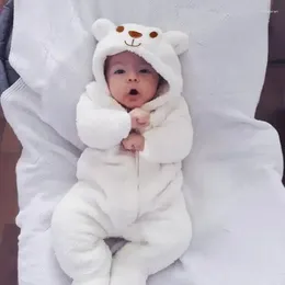 Одежда наборы 0-12 месяцев рожденные мальчики девочка девочка девочка медведь с капюшоном комбинезон