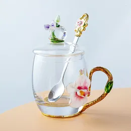Mugs Crystal Glass Enamel Color Mug Coffee Coffe Cup Of Drinking Espresso Cups Unusual Tea Set Christmas Gift