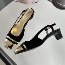 Round Toe Low Heel Mule Women Pumps Comfy Elegant Office Women's Casual Sweet Fashions Designer Shoes Sandals Female