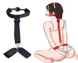 Mouth Ball Bdsm Bondage Headrests Handcuffs Single Tape Slave Adults No Vibrator Toys For Women Couples Toys Sex Products2933912