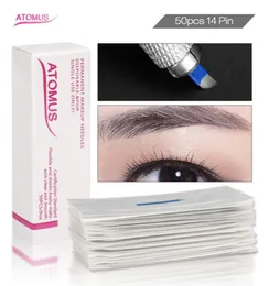 50 PCS 12pin 14 pinos Microblading Tattoo agulhas