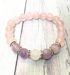 MG0601 New Design Womens Bracelet High Quality Rose Quartz Beaded Bracelet Dream Amethyst Gemstone Bracelet Mothers Day Gift8929724