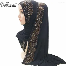 Этническая одежда Bohowoaii Diamonds Jersey Hijab Scarf Muss Fashion Turban Femme Musulman African Head Обертывание арабских турецких хиджабов для женщин