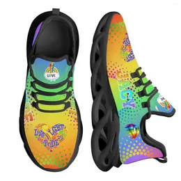 Scarpe casual Instantarts LGBT Pride Gradient Design Sneaker a piedi leggera Piattaforma non slip Mesh esterna che corre Tennis Zapatos