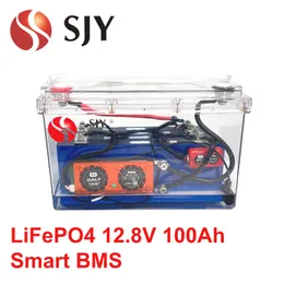 LifePO4 Bateria 12V Bateria de lítio Bateria Recargável 12,8V 100AH Smart BMS Battery Pack para o Motor Boat Kart Sistema solar
