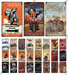 Klasyczne motocyklowe sytalowe znaki malarstwa TT Motor Vintage metalowy znak retro tablica dekoracje ścienne do garażu Man Cave Deco2672804