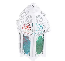 Classic Marokan Style Candle Holder 8372165CM Wote Iron Glass Candlestick Lantern Lantern Home Dekoration