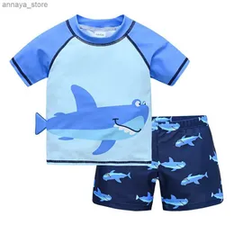 Шорты Honeyzone Baby Boy Set Set Childrens Swimsuit с ультрафиолетовой защитой от печати Shark Sharkrens Swimsuitl2405L2405