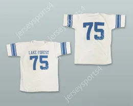 مخصصة أي اسم رقم رجالي الشباب/Kids Lake Forest 75 White Football Jersey Top Sitched S-6XL